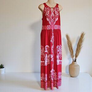 Studio One New York sleeveless back zipper maxi dress soft flowy stretch